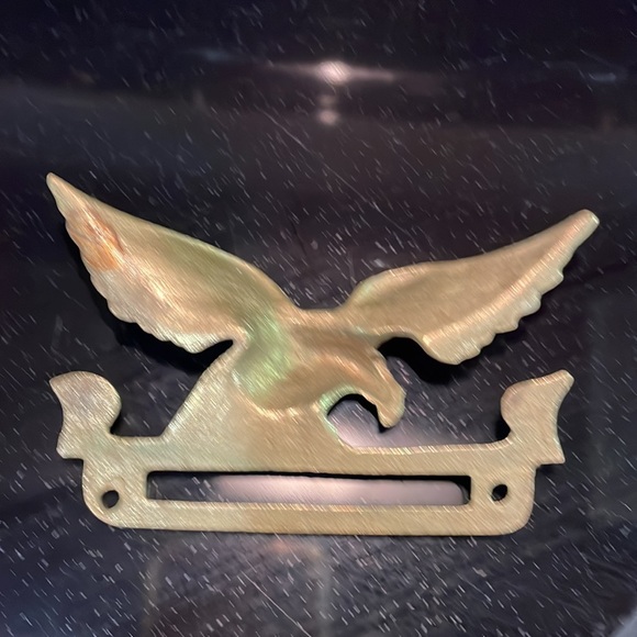 Vintage American Bald Eagle Brass Plaque Door Plate - Picture 2 of 2